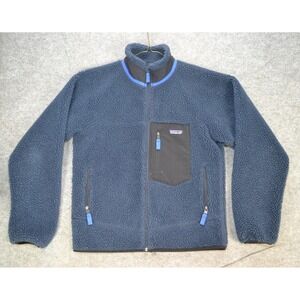 Patagonia Classic Retro X Jacket Mens Small Blue Fleece Sherpa Full Zip
